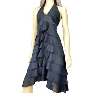 Amanda Smith Petite Women's Black Ruffle Dress Size 14P